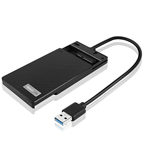 GINTOOYUN 2,5 Zoll HDD/SSD Gehäuse USB 3.0 Ultraspeed Externes SATA III HDD/SSD Gehäuse für Laptops, Desktop-Computer uvm. in Schwarz von GINTOOYUN