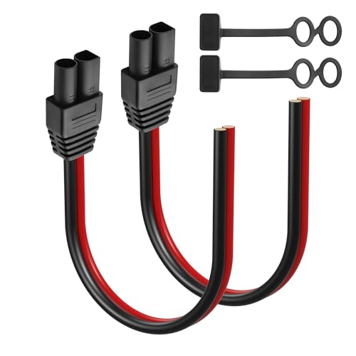 GINTOOYUN 2-Pcs EC5 Stecker Power Pigtails Kabel 12AWG EC5 Stecker zu Bare Wire Open Power Supply Reparaturkabel mit wasserdichter Kappe für Auto Batterien(11.81 Zoll) (EC5 Stecker-0,3m) von GINTOOYUN