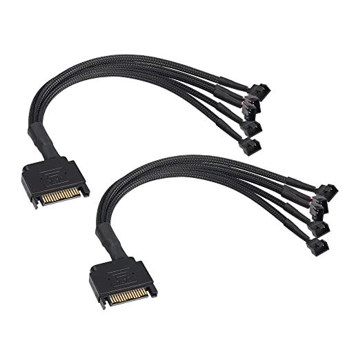 GINTOOYUN 2 Stück SATA auf Lüfter Splitter Adapter Stromkabel 15 Pin SATA auf 5 x 3 Pin/4 Pin 12V Computer Gehäuse Lüfter Stromkabel für CPU-Lüfter, Computer-Host, Computer-Motherboard usw GINTOOYUN 2 Stück SATA auf Lüfter Splitter Adapter Stromkabel 15 Pin SATA auf 5 x 3 Pin/4 Pin 12V Computer Gehäuse Lüfter Stromkabel für CPU-Lüfter, Computer-Host, Computer-Motherboard usw von GINTOOYUN