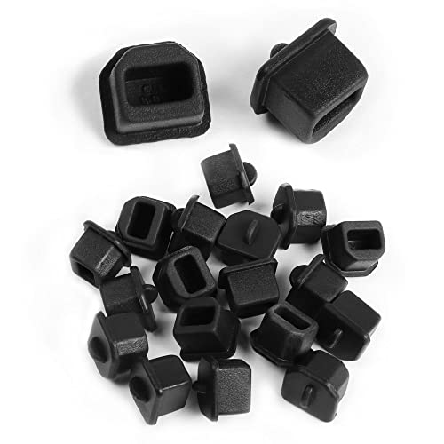 GINTOOYUN 20pcs USB B Anti Dust Cap Cover Plugs USB B Female Dustproof Plug Soft Silicone Protector Black von GINTOOYUN