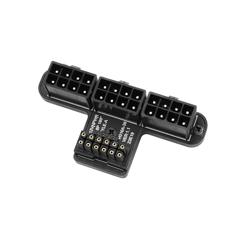 GINTOOYUN 3x8Pin auf ATX3.0 12VHPWR 12+4Pin Adapter ATX 3x8Pin auf 12+4Pin 600W 180 Grad Servolenkung Stecker für 40 Series Grafikkarten (schwarz) von GINTOOYUN