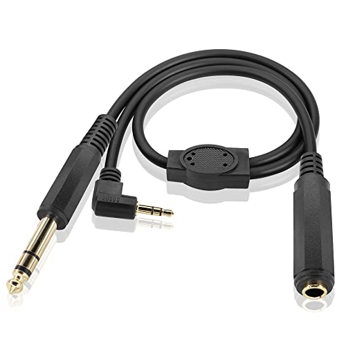 GINTOOYUN 6,35MM Buchse auf 6,35MM Stecker+3,5MM rechtwinkliger Stecker Audiokabel 6,35MM 1/4" Buchse auf 6,35MM 1/4" Stecker+3,5MM rechtwinkliger Stecker Y Splitter Kabeladapter(21.4Inch) von GINTOOYUN