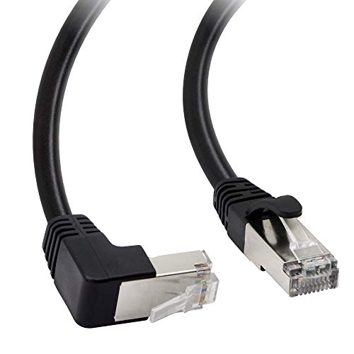 GINTOOYUN Cat5-Ethernet-Kabel, RJ45-Stecker auf Stecker, 90 Grad, Internet-Netzwerk-LAN-Kabel, Patchkabel für PC, Router, Modem, Drucker, Xbox, PS4 – 50CM(Winkel nach unten) von GINTOOYUN
