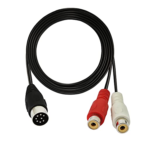 GINTOOYUN DIN-Kabel 8-polig auf 2 Cinch-Stecker, 8-poliger DIN-Stecker auf 2 Cinch-Buchsen, Audio-Adapterkabel für Musikinstrumente, Audio-Geräte, MIDI-Geräte usw von GINTOOYUN