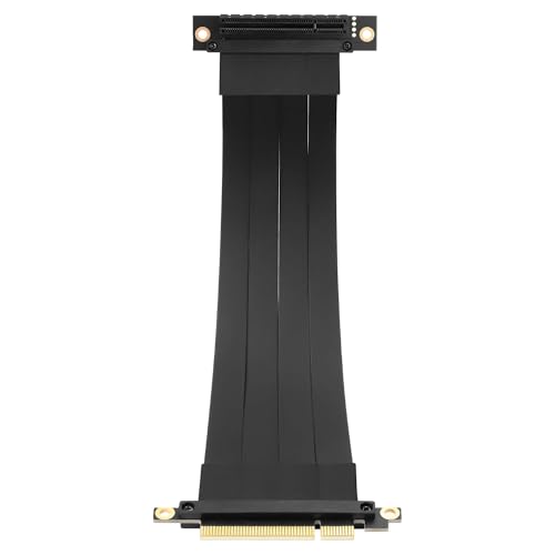 GINTOOYUN PCIE-8X Verlängerungskabel 180 Grad PCIE-8X Stecker auf 90 Grad PCIE-8X Buchse Riser Kabel PCI-Express 3.0 8X Extender Adapter für Grafikkarte(11.02 Zoll)(Stil 2) von GINTOOYUN