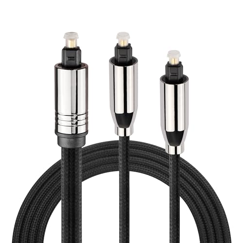 GINTOOYUN Toslink Optische Audio Splitter Kabel 24K Gold überzogener Stecker 1 bis 2 Glasfaser Audio Kabel für Fernseher, Verstärker, DVDs, Blu Ray Player, etc GINTOOYUN Toslink Optische Audio Splitter Kabel 24K Gold überzogener Stecker 1 bis 2 Glasfaser Audio Kabel für Fernseher, Verstärker, DVDs, Blu Ray Player, etc von GINTOOYUN