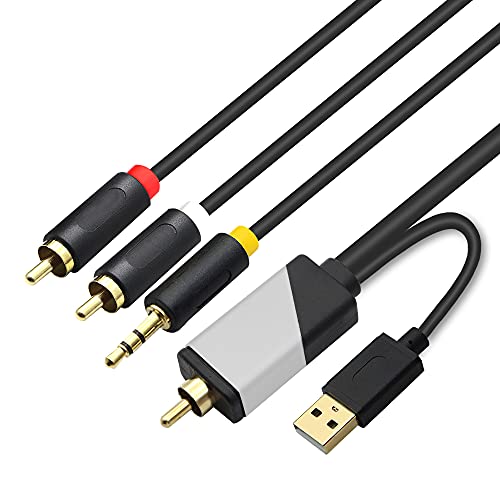 GINTOOYUN USB Koaxial Digital Analog Audio Kabel, AUX SPDIF Digital Koaxial auf 3,5 mm + 2 RCA Jack Converter Digital Audio Kabel für TV, PS4, Blu-Ray Player, Multimedia Lautsprecher von GINTOOYUN