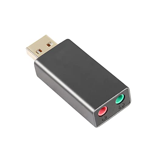 GINTOOYUN USB2.0 Externer Soundkartenadapter Computer Notebook Externe Soundkarte mit 3,5 mm Lautsprecher-/Kopfhörer- und Mikrofonanschluss für Laptops, Kopfhörer, Mikrofone, PS4 usw von GINTOOYUN