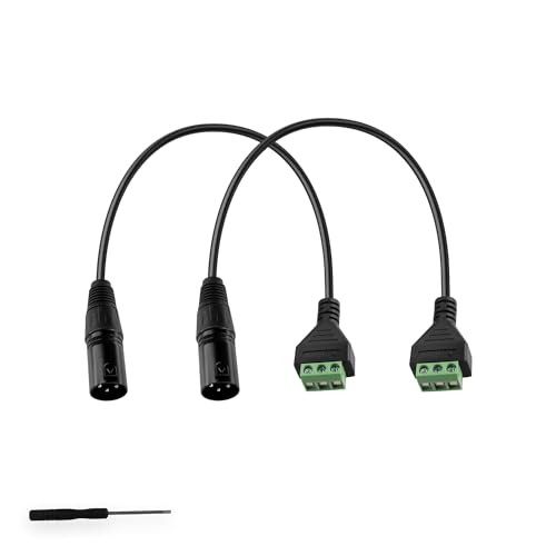 GINTOOYUN XLR Kabel 3 Pin XLR Stecker zu 3 Pin Anschluss Konverter Adapter Kabel für Lautsprecher, Mikrofon, Sound Ausrüstung, Live Performance und Aufnahme(33cm) (Männlicher Kopf) von GINTOOYUN