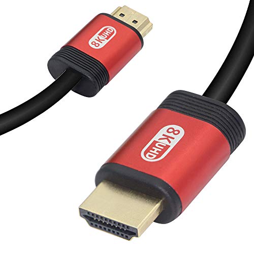 HDMI 2.1 Kabel, 8K Ultra High-Speed 48 Gbps Kabel, unterstützt 8K @ 60 Hz, 4K @ 120 Hz, 4320p, kompatibel mit Fire TV, 3D-Unterstützung, 8K UHD, 3D-Xbox, PlayStation, PS3, PS4, PC usw. (1,5 m) von GINTOOYUN