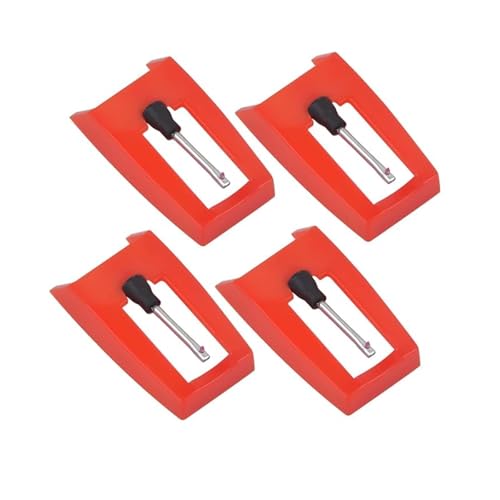 4 Stück Plattenspieler-Nadeln für Plattenspieler, Diamond Stylus Nadeln für Vinyl-Plattenspieler und Phonographen, Ersatznadeln Plattenspieler für ION, Jensen, Crosley, Victrola, Sylvania, Rot von GIONAR