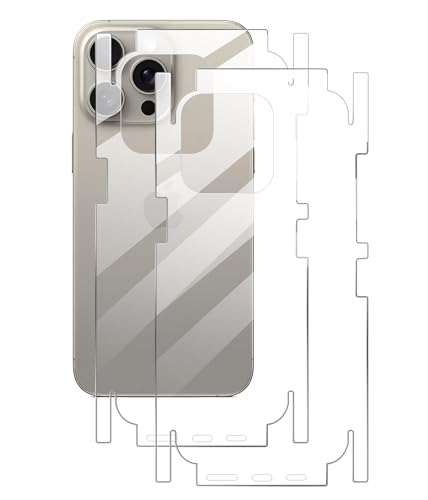 GIOPUEY[2 Stück Rückseite Folie Kompatibel mit iPhone 15 Pro, iPhone 15 Pro Rückseite Schutzfolie, Weiches TPU, Dünn, Hohe Transparenz, Schützende Grenze - transparent von GIOPUEY