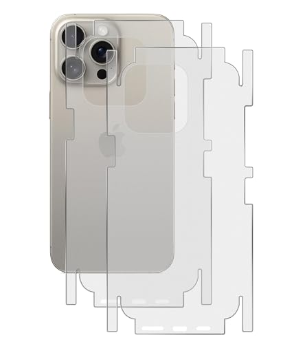 GIOPUEY[2 Stück Rückseite Folie Kompatibel mit iPhone 15 Pro Max, iPhone 15 Pro Max Rückseite Schutzfolie, Weiches TPU, Dünn, Matte Textur, Schützende Grenze - translucent von GIOPUEY