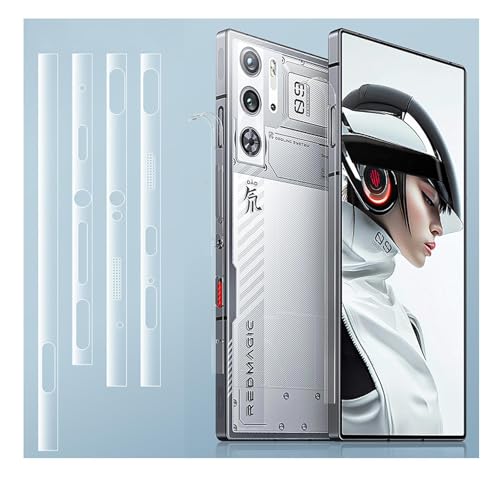 GIOPUEY [2 Stück Seitlicher Rahmen Folie Kompatibel mit Red Magic 9 Pro/9S Pro, Matte Textur Ultra Dünn Flexibles TPU, Kompatible Hülle, Seitliche Schutzfolie - Translucent GIOPUEY [2 Stück Seitlicher Rahmen Folie Kompatibel mit Red Magic 9 Pro/9S Pro, Matte Textur Ultra Dünn Flexibles TPU, Kompatible Hülle, Seitliche Schutzfolie - Translucent von GIOPUEY