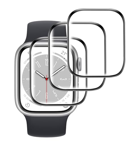 GIOPUEY 3 Stück Schutzfolie für Apple Watch Series 9 41mm, [Vollständige Abdeckung] HD Verbundwerkstoff Ultradünn Folie, [Anti-Kratzer] [Anti-Reflex] - Durchsichtig von GIOPUEY