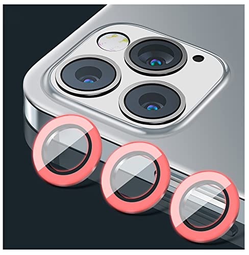 GIOPUEY [4 Stück Kamera Schutzfolie Kompatibel mit iPhone 14 Pro Max, iPhone 14 Pro Kameraschutz, Leuchtender Ring, 360° Schutz, Anti-Fall - pink von GIOPUEY