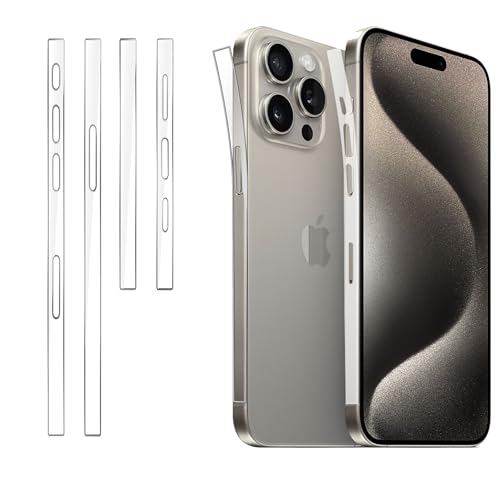 GIOPUEY [4 Stück Seitlicher Rahmen Folie Kompatibel mit iPhone 13 Pro, Ultra Dünn Flexibles TPU, Kratzfest, Kompatible Hülle, Seitliche Schutzfolie - Transparent von GIOPUEY