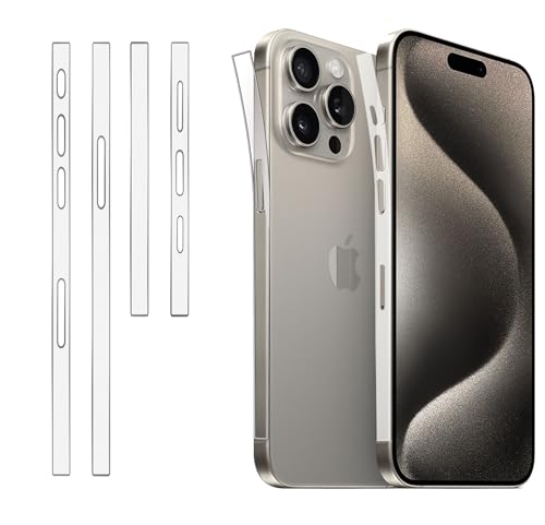 GIOPUEY [4 Stück Seitlicher Rahmen Folie Kompatibel mit iPhone 13 Pro Max, Matte Textur Ultra Dünn Flexibles TPU, Kompatible Hülle, Seitliche Schutzfolie - Translucent von GIOPUEY