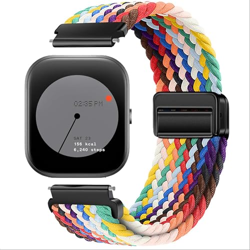 GIOPUEY Armband Kompatibel mit CMF Watch Pro, Geflochtenes Nylon Armband [Unisex] elastisch Ersatzarmband - Colourful-B von GIOPUEY