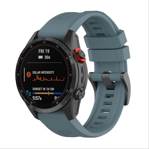 GIOPUEY Armband Kompatibel mit Garmin Fenix 8 43MM, Weiches Silikon Armband [Verschleißfest] [Atmungsaktiv] Ersatzarmband - Dark Blue von GIOPUEY