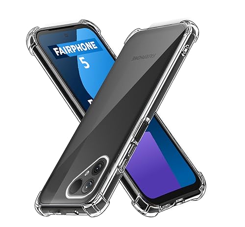 GIOPUEY Clear Hülle Kompatibel mit Fairphone 5, Ultra Dünn TPU Case, Luftpolsterschutz, [Nicht Leicht zu Vergilben] Stoßfest Hülle - Transparent von GIOPUEY