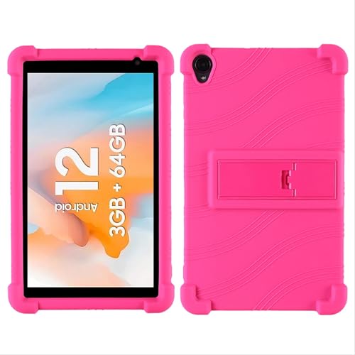 GIOPUEY Hülle Kompatibel mit Blackview Tab 50 - mit Ständer - Weiche TPU Silikon Schutzhülle - Airbag Sturzschutz Case - Pink von GIOPUEY