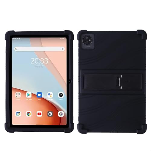 GIOPUEY Hülle Kompatibel mit Blackview Tab 70 WiFi - mit Ständer - Weiche TPU Silikon Schutzhülle - Airbag Sturzschutz Case - Black von GIOPUEY