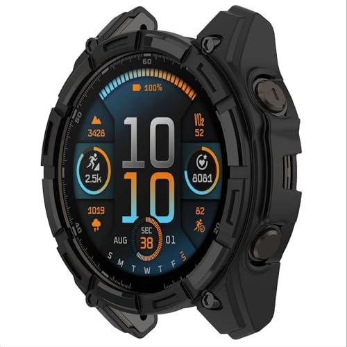 GIOPUEY Hülle Kompatibel mit Garmin Fenix 8 51mm AMOLED, Weich und leicht Premium TPU Silikon Schutz Case Cover Schutzhülle - Black GIOPUEY Hülle Kompatibel mit Garmin Fenix 8 51mm AMOLED, Weich und leicht Premium TPU Silikon Schutz Case Cover Schutzhülle - Black von GIOPUEY