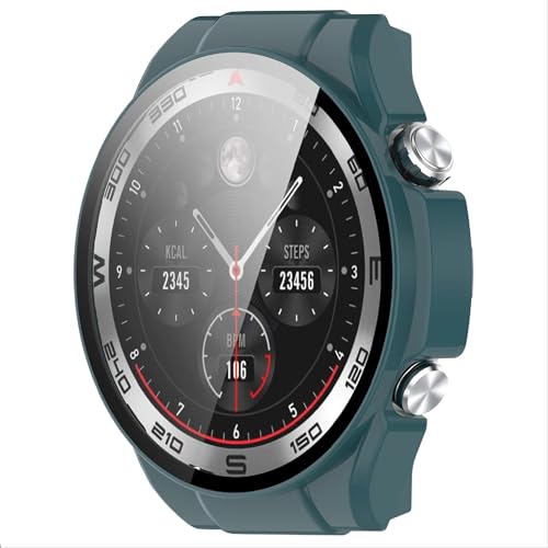 GIOPUEY Hülle Kompatibel mit Haylou Watch R8, Glasschutzfolie + Hartplastikrahmen, 360° Rundumschutz, Haylou Watch R8 Cover - Green von GIOPUEY