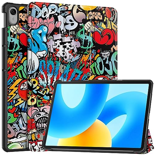 GIOPUEY Hülle Kompatibel mit Huawei MatePad 11.5 2023, Flip Case [Bracket-Funktion] 360° Schutz - Graffiti von GIOPUEY