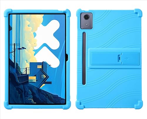 GIOPUEY Hülle Kompatibel mit Lenovo Idea Tab Pro 12.7 - mit Ständer - Weiche TPU Silikon Schutzhülle - Airbag Sturzschutz Case - Blue von GIOPUEY