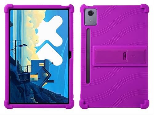 GIOPUEY Hülle Kompatibel mit Lenovo Tab P12 12.7 2023 - mit Ständer - Weiche TPU Silikon Schutzhülle - Airbag Sturzschutz Case - Purple von GIOPUEY