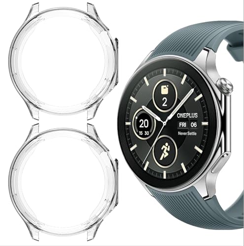 GIOPUEY Hülle Kompatibel mit OnePlus Watch 3, [2 Stück] Soft TPU, Shock Resistant Cover - Transparent+Transparent von GIOPUEY