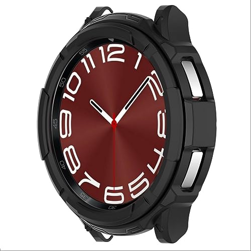 GIOPUEY Hülle Kompatibel mit Samsung Galaxy Watch 6 Classic 47mm, Weich und leicht Premium TPU Silikon Schutz Case Cover Schutzhülle - Black von GIOPUEY