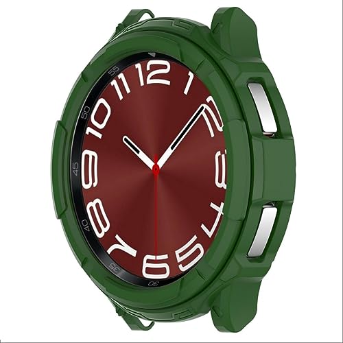 GIOPUEY Hülle Kompatibel mit Samsung Galaxy Watch 6 Classic 47mm, Weich und leicht Premium TPU Silikon Schutz Case Cover Schutzhülle - Green von GIOPUEY