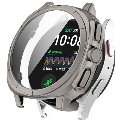 GIOPUEY Hülle Kompatibel mit Samsung Galaxy Watch 7 44MM, Glasschutzfolie + Hartplastikrahmen, 360° Rundumschutz, Samsung Galaxy Watch 7 44MM Cover - Titanium GIOPUEY Hülle Kompatibel mit Samsung Galaxy Watch 7 44MM, Glasschutzfolie + Hartplastikrahmen, 360° Rundumschutz, Samsung Galaxy Watch 7 44MM Cover - Titanium von GIOPUEY