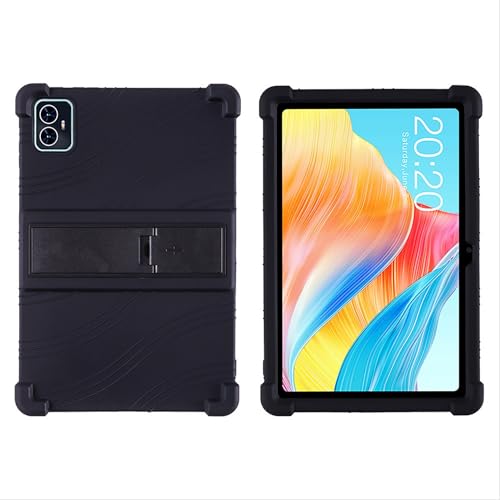 GIOPUEY Hülle Kompatibel mit Teclast M50 / Teclast M50 Pro - mit Ständer - Weiche TPU Silikon Schutzhülle - Airbag Sturzschutz Case - Black von GIOPUEY
