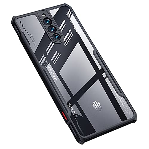 GIOPUEY Hülle für Red Magic 8 Pro/Red Magic 8S Pro, Hart-PC + Weiche TPU Abdeckung, Hohe Transparenz, Klar Handyhülle, Luftpolster Anti-Drop, Kein Vergilben - Black von GIOPUEY