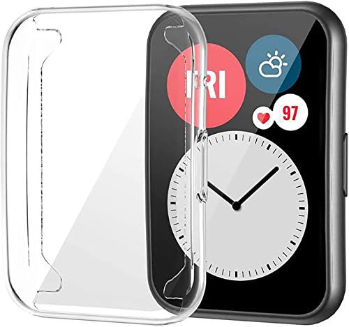 GIOPUEY Hülle mit kompatiblem Huawei Watch Fit 2, Soft TPU, Shock Resistant, Huawei Watch Fit 2 Cover - Transparent von GIOPUEY