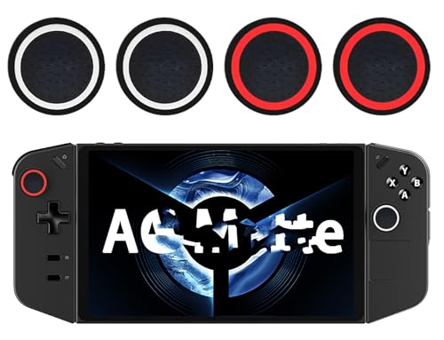 GIOPUEY Joystick Kappen Kompatibel mit Lenovo Legion Go, 4 Stück Silikon Thumb Grip Caps Schutz hülle Kappen Case Cover, Weich Anti-Rutsch - Black/Red+Black/White von GIOPUEY