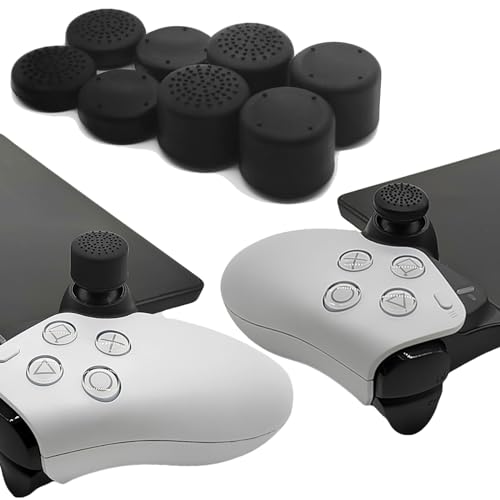 GIOPUEY Joystick Kappen Kompatibel mit Playstation Portal Remote Player, 8 Stück Silikon Thumb Grip Caps Schutz hülle Kappen Case Cover, Weich Anti-Rutsch - Black von GIOPUEY