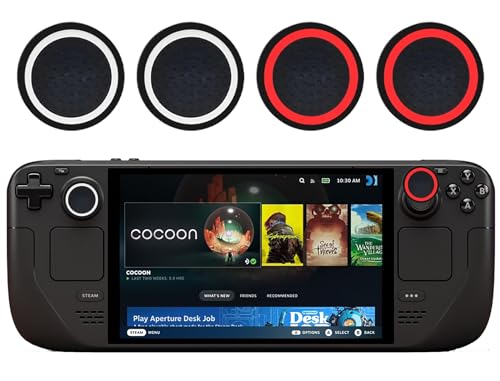 GIOPUEY Joystick Kappen Kompatibel mit Steam Deck OLED, 4 Stück Silikon Thumb Grip Caps Schutz hülle Kappen Case Cover, Weich Anti-Rutsch - Black/Red+Black/White GIOPUEY Joystick Kappen Kompatibel mit Steam Deck OLED, 4 Stück Silikon Thumb Grip Caps Schutz hülle Kappen Case Cover, Weich Anti-Rutsch - Black/Red+Black/White von GIOPUEY