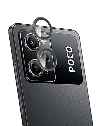 GIOPUEY Kamera Schutz für Poco X5 Pro, [2 in 1 Material] Metallbordüre + Schutzglas, 360 Grad Schutz Kamera Linse für Poco X5 Pro - Black von GIOPUEY