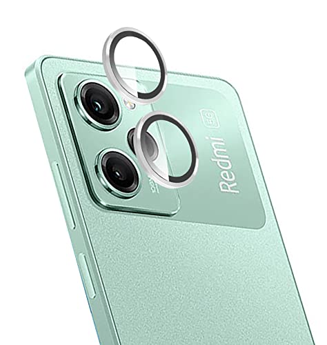 GIOPUEY Kamera Schutz für Redmi Note 12 Pro 5G, [2 in 1 Material] Metallbordüre + Schutzglas, 360 Grad Schutz Kamera Linse für Redmi Note 12 Pro 5G - Silver von GIOPUEY