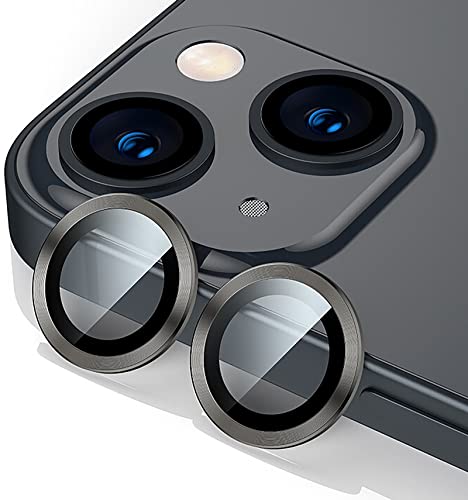 GIOPUEY Kamera Schutz für iPhone 13,iPhone 13 Mini Glas Schutzfolie Kamera [2 in 1 Material] Metallbordüre + Schutzglas - Black von GIOPUEY