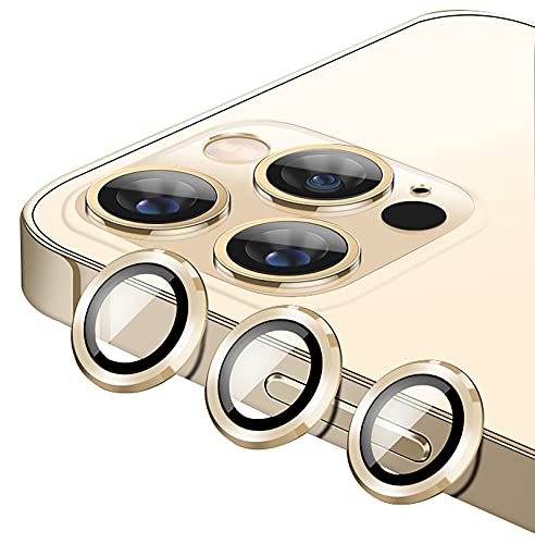 GIOPUEY Kamera Schutz für iPhone 13 Pro Max,iPhone 13 Pro Glas Schutzfolie Kamera [2 in 1 Material] Metallbordüre + Schutzglas - Gold von GIOPUEY
