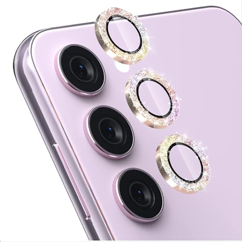 GIOPUEY Kamera Schutzfolie Kompatibel mit Samsung Galaxy A55, Samsung Galaxy A55 Kameraschutz, Bling Pulver Diamant, Glänzend, Elegant, Colorful von GIOPUEY