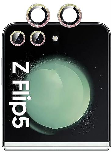 GIOPUEY Kamera Schutzfolie Kompatibel mit Samsung Galaxy Z Flip 5, Samsung Galaxy Z Flip 5 Kameraschutz, Bling Pulver Diamant, Glänzend, Elegant, Colorful von GIOPUEY