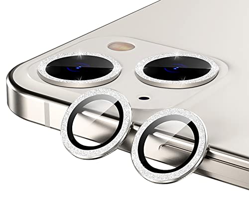 GIOPUEY Kamera Schutzfolie Kompatibel mit iPhone 13, [2 Pack] Glänzendes Diamantpulver, Bling, Metalle Kamera Schutzrahmen, iPhone 13 mini Schutzfolie Kamera - Schwarz von GIOPUEY