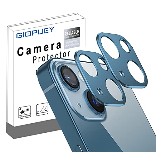 GIOPUEY Kamera Schutzfolie Kompatibel mit iPhone 13,[2 Pack] iPhone 13 mini Schutzfolie Kamera,Metalle Kamera Schutzrahmen, [Kratzfest] - Blue von GIOPUEY